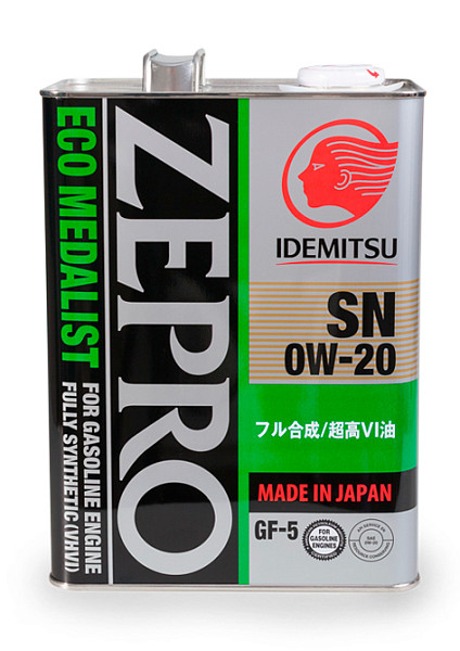 Моторное масло IDEMITSU ZEPRO ECO MEDALIST 0W-20 синт 4л